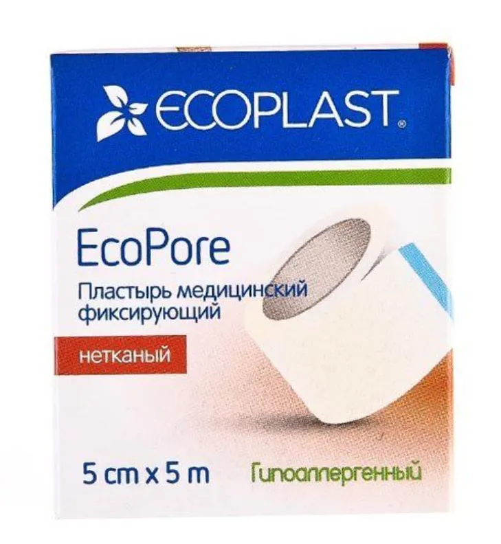 ECOPLAST ПЛАСТЫРЬ МЕД ФИКС НЕТКАННЫЙ ECOPORE 5Х5 ПЛАСТЫРЬ №1