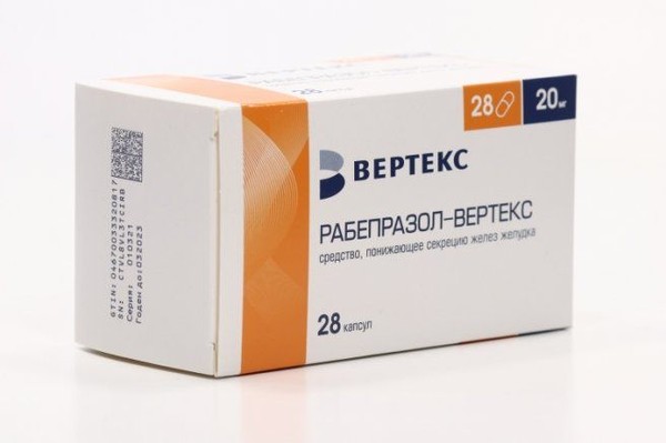 РАБЕПРАЗОЛ-ВЕРТЕКС КАПСУЛЫ КИШЕЧНОРАСТВОРИМЫЕ 20 МГ   №28