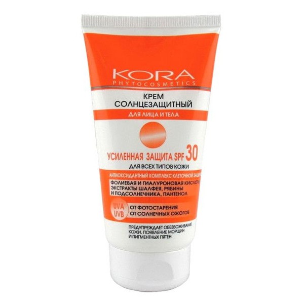 КОРА КРЕМ СОЛНЦЕЗАЩИТНЫЙ Д/ЛИЦА/ТЕЛА SPF 30 КОСМЕТИЧЕСКИЙ КРЕМ 150 МЛ №1