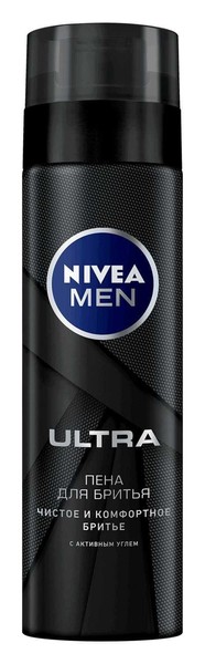 NIVEA MEN ULTRA ПЕНА Д/БРИТЬЯ С АКТИВНЫМ УГЛЕМ ПЕНА ДЛЯ БРИТЬЯ 200 МЛ №1