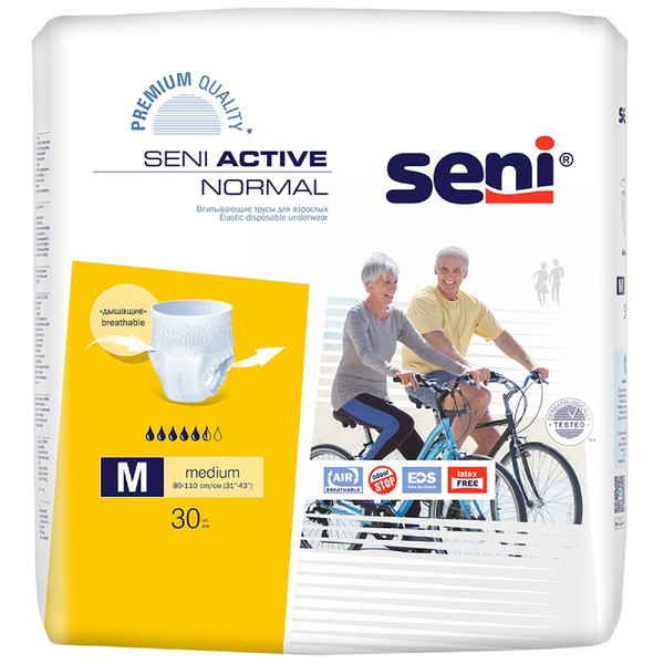 SENI ACTIVE NORMAL ТРУСЫ-ПОДГУЗНИКИ ДЛЯ ВЗРОСЛЫХ MEDIUM ПОДГУЗНИКИ-ТРУСЫ УРОЛОГИЧЕСКИЕ №30