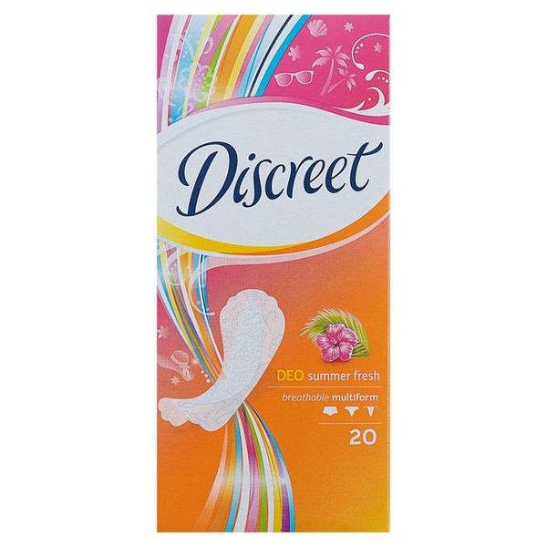 DISCREET ПРОКЛАДКИ ГИГИЕНИЧЕСКИЕ ЕЖЕДНЕВНЫЕ DEO SUMMER FRESH ПРОКЛАДКИ ЖЕНСКИЕ ГИГИЕНИЧЕСКИЕ ЕЖЕДНЕВНЫЕ №20