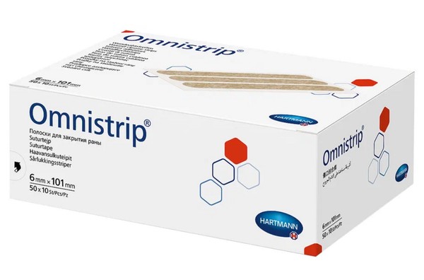 OMNISTRIP ПЛАСТЫРНЫЕ ПОЛОСКИ ГИПОАЛЛЕРГЕННЫЙ ДЛЯ ЗАКРЫТИЯ РАН 6 ММ X 101 ММ ПЛАСТЫРЬ   №500