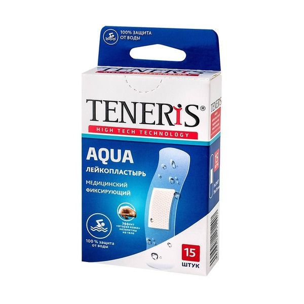 TENERIS ЛЕЙКОПЛАСТЫРЬ AQUA ВОДОНЕПРОН ПОЛИМ/ОСНОВА ФИКСИРУЮЩИЙ ПЛАСТЫРЬ   №15