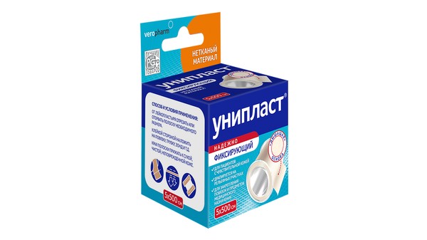 УНИПЛАСТ ПЛАСТЫРЬ ФИКСИРУЮЩИЙ НА НЕТКАНОЙ ОСНОВЕ 5 X 500 СМ ПЛАСТЫРЬ НА НЕТКАНОЙ ОСНОВЕ   №1