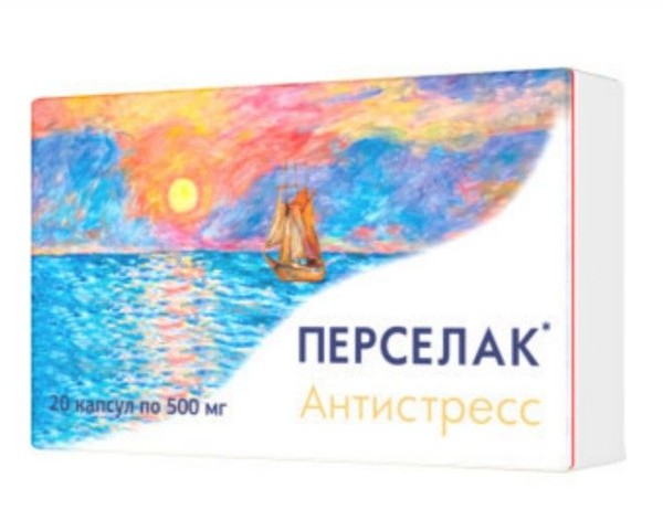 ПЕРСЕЛАК АНТИСТРЕСС КОМПЛЕКС 5-ГИДРОКСИТРИПТОФАНА И ВИТАМИНОВ ГРУППЫ В КАПСУЛЫ  500 МГ №20