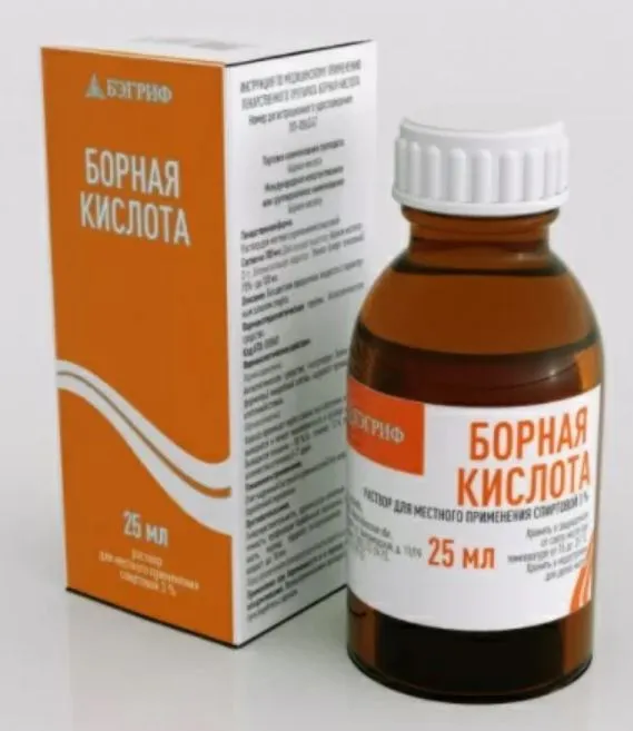БОРНАЯ КИСЛОТА РАСТВОР СПИРТОВОЙ 3% 25 МЛ №1