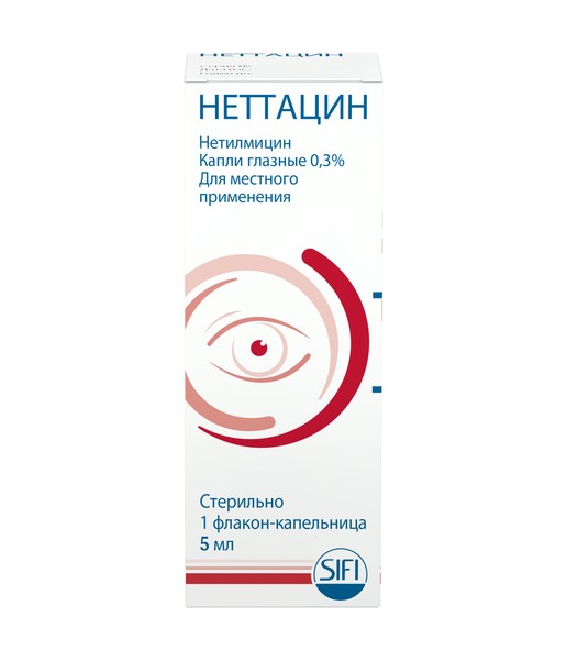 НЕТТАЦИН КАПЛИ ГЛАЗНЫЕ 0,3% 5 МЛ №1