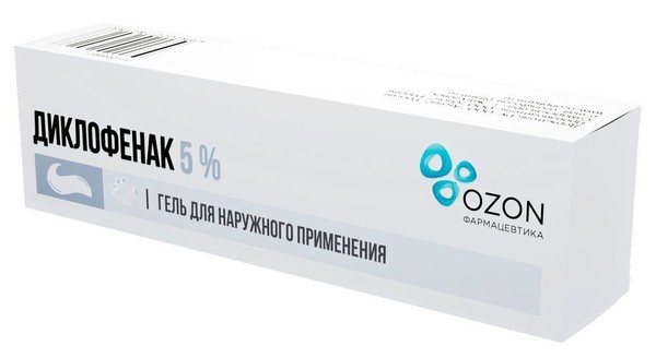 ДИКЛОФЕНАК ГЕЛЬ ДЛЯ НАРУЖНОГО ПРИМЕНЕНИЯ 5% 50 Г №1