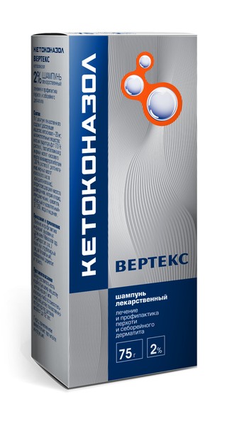 КЕТОКОНАЗОЛ ВЕРТЕКС ШАМПУНЬ ЛЕКАРСТВЕННЫЙ 2% 75 Г №1