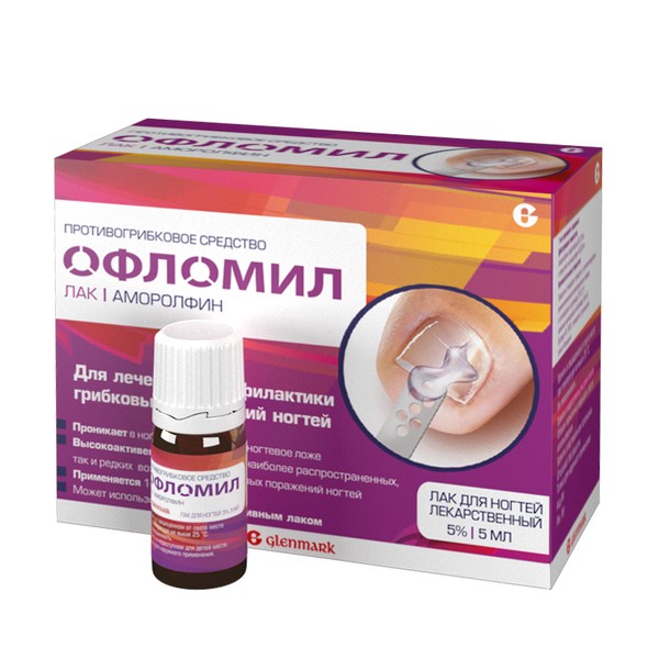 ОФЛОМИЛ ЛАК ЛАК ДЛЯ НОГТЕЙ 5% 5 МЛ №1