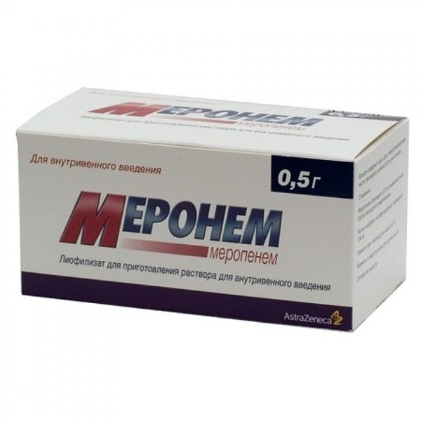 МЕРОНЕМ ПОРОШОК ДЛЯ ПРИГОТОВЛЕНИЯ РАСТВОРА ДЛЯ ВНУТРИВЕННОГО ВВЕДЕНИЯ 0,5 Г   №10