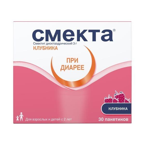 СМЕКТА ПОРОШОК ДЛЯ ПРИГОТОВЛЕНИЯ СУСПЕНЗИИ ДЛЯ ПРИЕМА ВНУТРЬ [КЛУБНИЧНЫЙ] 3 Г 3,76 Г №30
