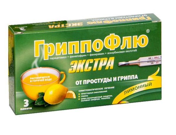 ГРИППОФЛЮ ЭКСТРА ОТ ПРОСТУДЫ И ГРИППА ПОРОШОК ДЛЯ ПРИГОТОВЛЕНИЯ РАСТВОРА ДЛЯ ПРИЕМА ВНУТРЬ [ЛИМОННЫЙ]  13 Г №3