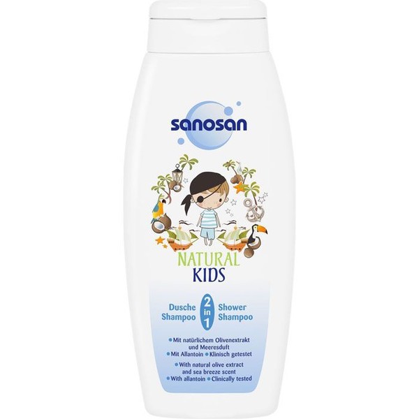 SANOSAN NATURAL KIDS СРЕДСТВО 2В1 ГЕЛЬ ДЛЯ ДУША И ШАМПУНЬ ШАМПУНЬ 2 В 1 250 МЛ №1