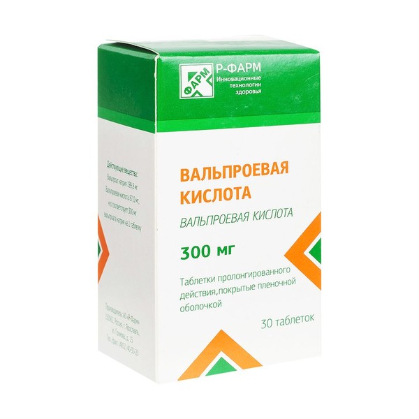 ВАЛЬПРОЕВАЯ КИСЛОТА ТАБЛЕТКИ ПРОЛОНГИРОВАННОГО ДЕЙСТВИЯ ПОКРЫТЫЕ ПЛЕНОЧНОЙ ОБОЛОЧКОЙ 300 МГ   №30