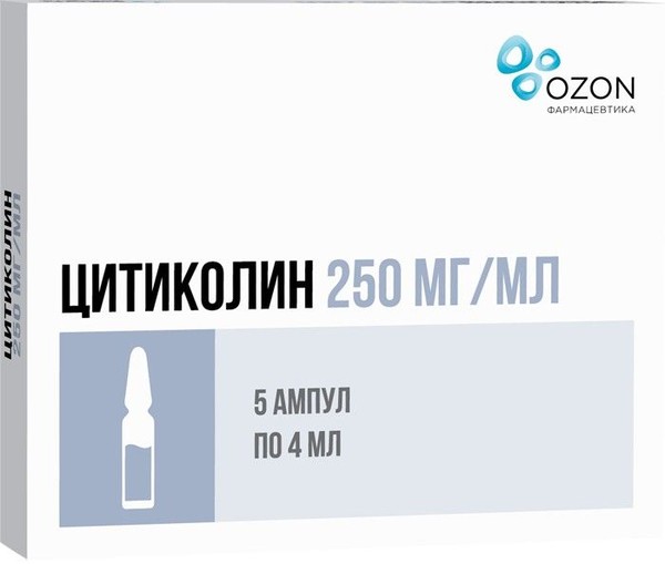 ЦИТИКОЛИН РАСТВОР ДЛЯ ВНУТРИВЕННОГО И ВНУТРИМЫШЕЧНОГО ВВЕДЕНИЯ 250 МГ/МЛ 4 МЛ №5