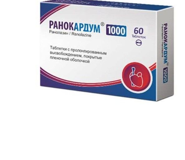 РАНОКАРДУМ ТАБЛЕТКИ С ПРОЛОНГИРОВАННЫМ ВЫСВОБОЖДЕНИЕМ ПОКРЫТЫЕ ПЛЕНОЧНОЙ ОБОЛОЧКОЙ 1000 МГ   №60