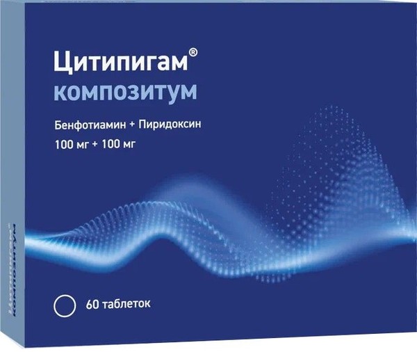 ЦИТИПИГАМ КОМПОЗИТУМ ТАБЛЕТКИ ПОКРЫТЫЕ ПЛЕНОЧНОЙ ОБОЛОЧКОЙ 100 МГ+100 МГ   №60