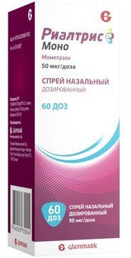 РИАЛТРИС МОНО СПРЕЙ НАЗАЛЬНЫЙ ДОЗИРОВАННЫЙ 50 МКГ/ДОЗА   60 ДОЗ №1