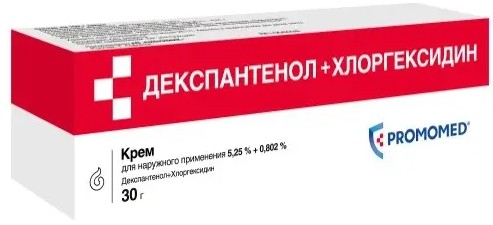 ДЕКСПАНТЕНОЛ+ХЛОРГЕКСИДИН КРЕМ ДЛЯ НАРУЖНОГО ПРИМЕНЕНИЯ 5,25%+0,802% 30 Г №1