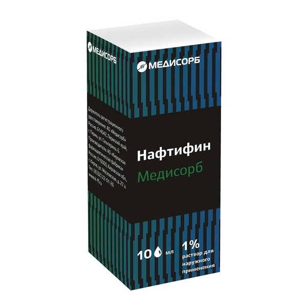 НАФТИФИН МЕДИСОРБ РАСТВОР ДЛЯ НАРУЖНОГО ПРИМЕНЕНИЯ 1% 10 МЛ №1