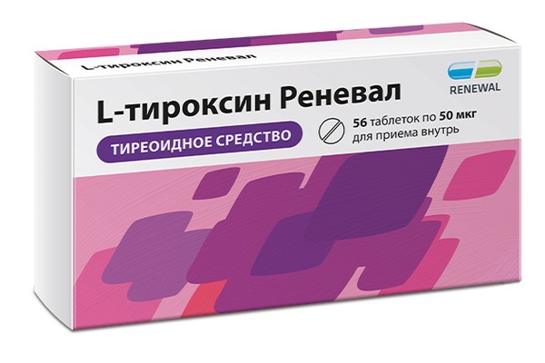 L-ТИРОКСИН РЕНЕВАЛ ТАБЛЕТКИ 50 МКГ   №56