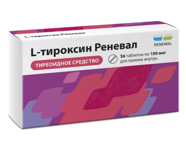 L-ТИРОКСИН РЕНЕВАЛ ТАБЛЕТКИ 100 МКГ   №56