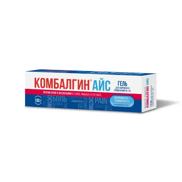 КОМБАЛГИН АЙС ГЕЛЬ ДЛЯ НАРУЖНОГО ПРИМЕНЕНИЯ 5%+3% 100 Г №1