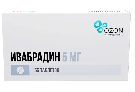 ИВАБРАДИН ТАБЛЕТКИ ПОКРЫТЫЕ ПЛЕНОЧНОЙ ОБОЛОЧКОЙ 5 МГ   №56