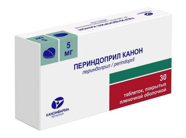 ПЕРИНДОПРИЛ КАНОН ТАБЛЕТКИ ПОКРЫТЫЕ ПЛЕНОЧНОЙ ОБОЛОЧКОЙ 5 МГ   №30