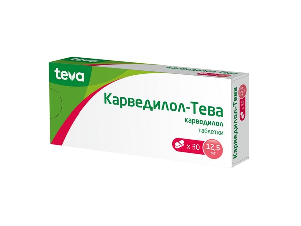 КАРВЕДИЛОЛ-ТЕВА ТАБЛЕТКИ 12,5 МГ   №30