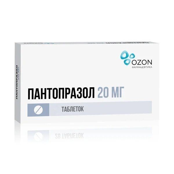 ПАНТОПРАЗОЛ ТАБЛЕТКИ ПОКРЫТЫЕ КИШЕЧНОРАСТВОРИМОЙ ОБОЛОЧКОЙ 20 МГ   №56