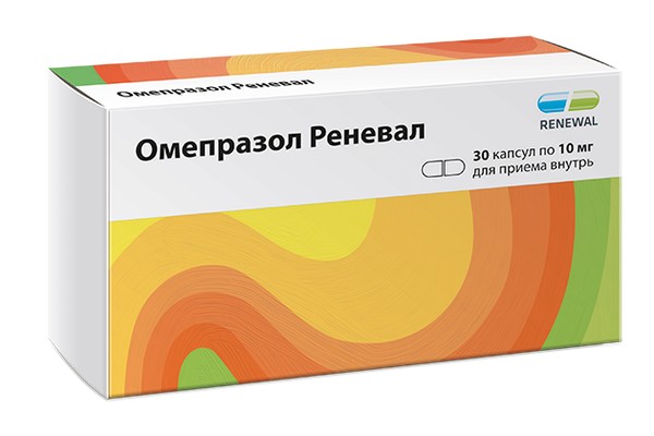 ОМЕПРАЗОЛ РЕНЕВАЛ КАПСУЛЫ КИШЕЧНОРАСТВОРИМЫЕ 10 МГ   №30