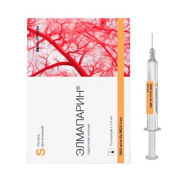 ЭЛМАПАРИН РАСТВОР ДЛЯ ИНЪЕКЦИЙ 9,5 ТЫС.АНТИ-ХА МЕ/МЛ 0,4 МЛ №10