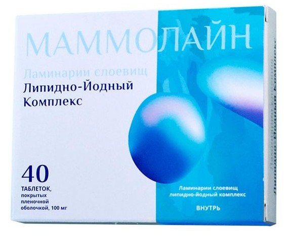 МАММОЛАЙН ТАБЛЕТКИ ПОКРЫТЫЕ ПЛЕНОЧНОЙ ОБОЛОЧКОЙ 100 МГ   №40
