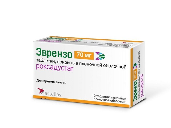 ЭВРЕНЗО ТАБЛЕТКИ ПОКРЫТЫЕ ПЛЕНОЧНОЙ ОБОЛОЧКОЙ 70 МГ   №12