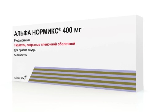 АЛЬФА НОРМИКС ТАБЛЕТКИ ПОКРЫТЫЕ ПЛЕНОЧНОЙ ОБОЛОЧКОЙ 400 МГ №14