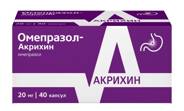 ОМЕПРАЗОЛ-АКРИХИН КАПСУЛЫ КИШЕЧНОРАСТВОРИМЫЕ 20 МГ   №40