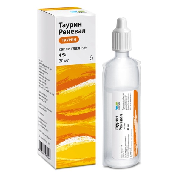 ТАУРИН РЕНЕВАЛ КАПЛИ ГЛАЗНЫЕ 4% 20 МЛ №1