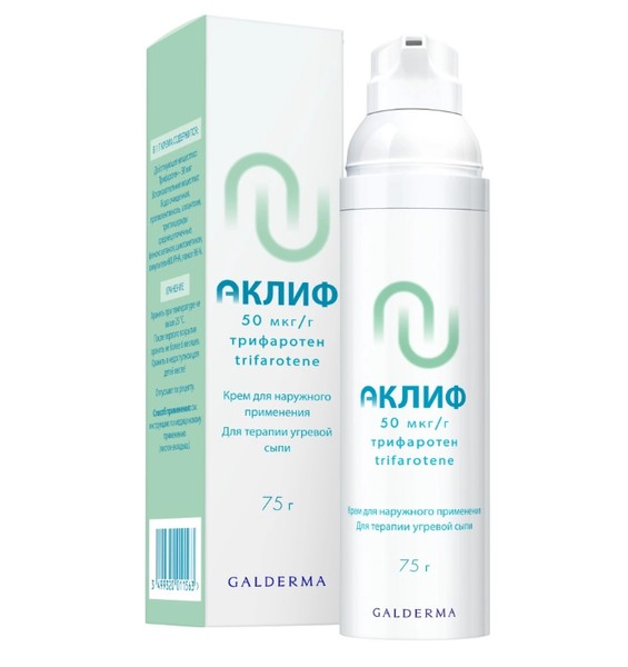 АКЛИФ КРЕМ ДЛЯ НАРУЖНОГО ПРИМЕНЕНИЯ 50 МКГ/Г 75 Г №1