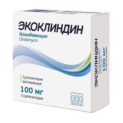 ЭКОКЛИНДИН СУППОЗИТОРИИ ВАГИНАЛЬНЫЕ 100 МГ   №3