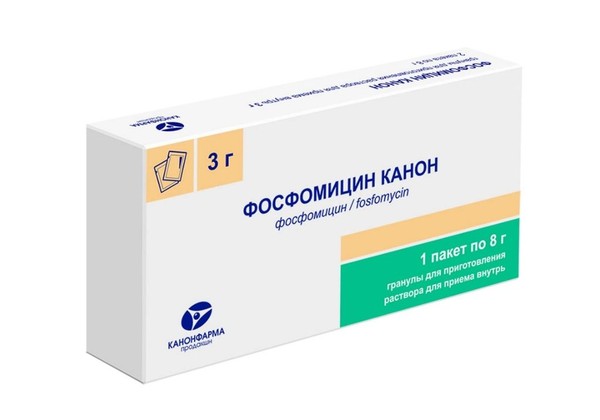 ФОСФОМИЦИН КАНОН ГРАНУЛЫ ДЛЯ ПРИГОТОВЛЕНИЯ РАСТВОРА ДЛЯ ПРИЕМА ВНУТРЬ 3 Г 8 Г №1