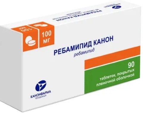 РЕБАМИПИД КАНОН ТАБЛЕТКИ ПОКРЫТЫЕ ПЛЕНОЧНОЙ ОБОЛОЧКОЙ 100 МГ   №90