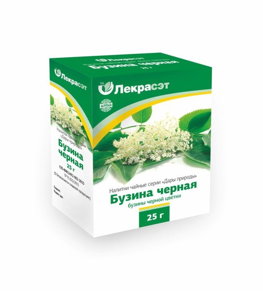 БУЗИНЫ ЧЕРНОЙ ЦВЕТКИ РАСТИТЕЛЬНОЕ СЫРЬЕ  25 Г №1