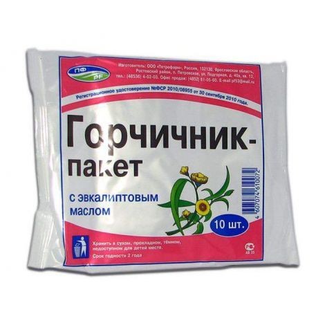 ГОРЧИЧНИК-ПАКЕТ С ЭВКАЛИПТОВЫМ МАСЛОМ ЛИСТЫ   №10