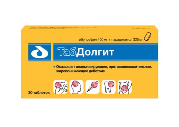 ТАБДОЛГИТ ТАБЛЕТКИ ПОКРЫТЫЕ ПЛЕНОЧНОЙ ОБОЛОЧКОЙ 400 МГ+325 МГ   №30