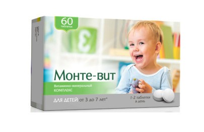 ВТФ ВИТАМИННО-МИНЕРАЛЬНЫЙ КОМПЛЕКС ОТ A ДО ZN Д/ДЕТЕЙ 3-7 ЛЕТ ТАБЛЕТКИ  0,86 Г №60