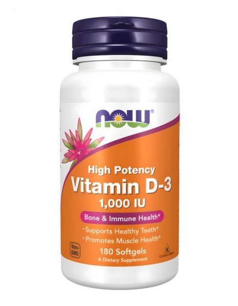 NOW ВИТАМИН D3 КАПСУЛЫ 1000 МЕ №180