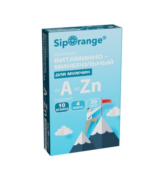 SIPORANGE ВИТАМИННО-МИНЕРАЛЬНЫЙ КОМПЛЕКС ОТ A ДО ZN ДЛЯ МУЖЧИН КАПСУЛЫ  0,58 Г №30